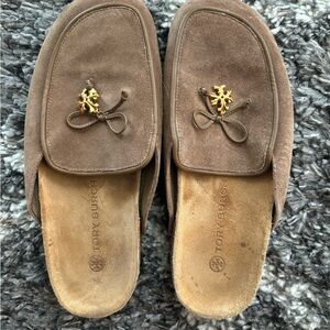 Tory Burch Brown Suede Clogs